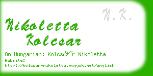 nikoletta kolcsar business card
